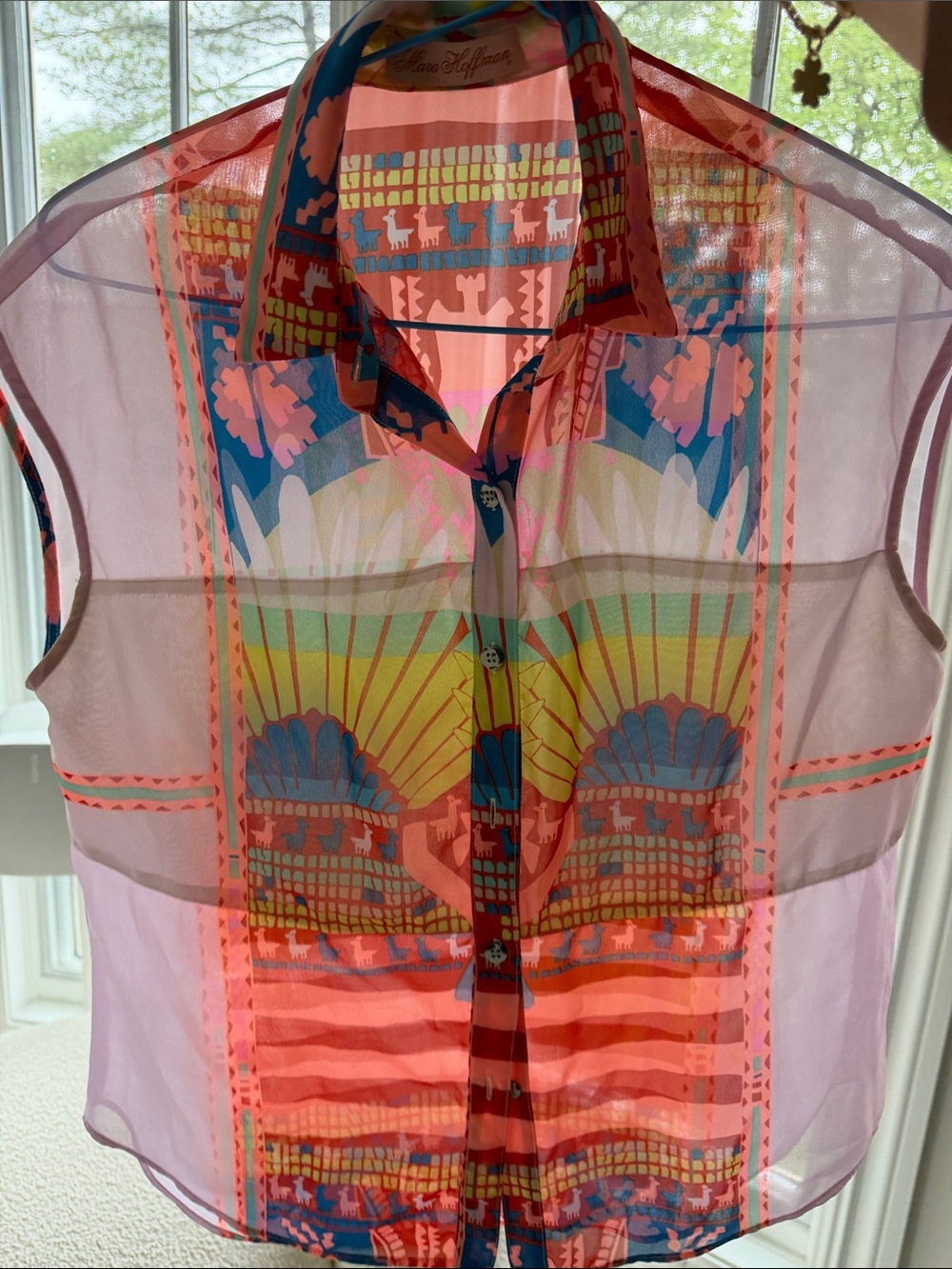 Mara Hoffman Multicolor Geometric Sheer Tank - Picture 6 of 6